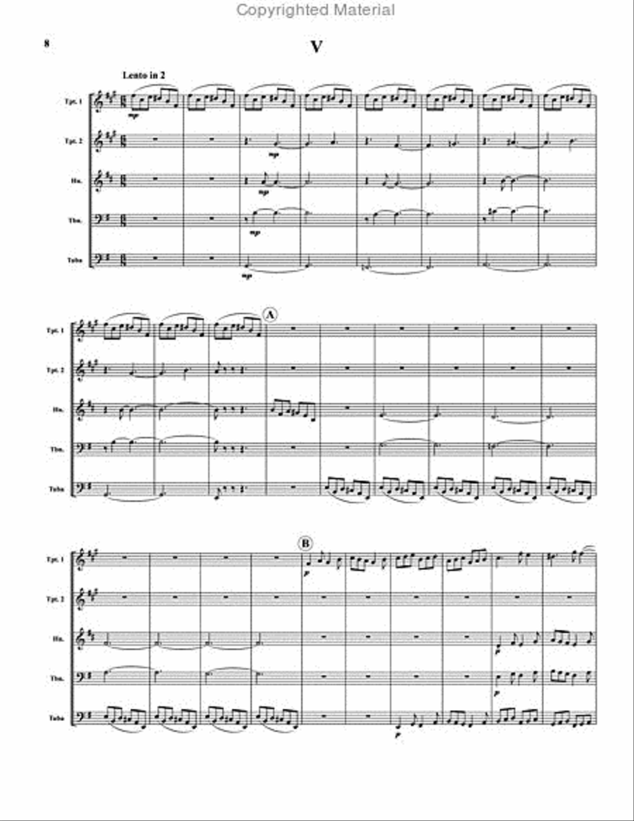 Six Miniatures Brass Quintet scores gallery preview page 4