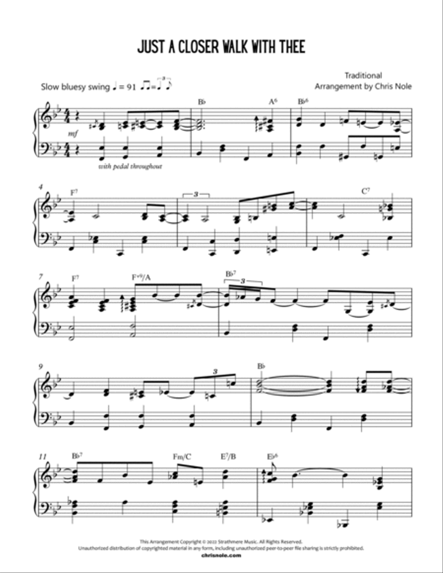 Just A Closer Walk With Thee Piano Solo scores gallery preview page 2
