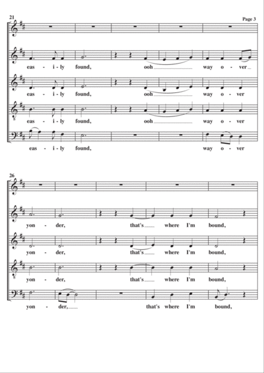 Way Over Yonder 4-Part scores gallery preview page 3