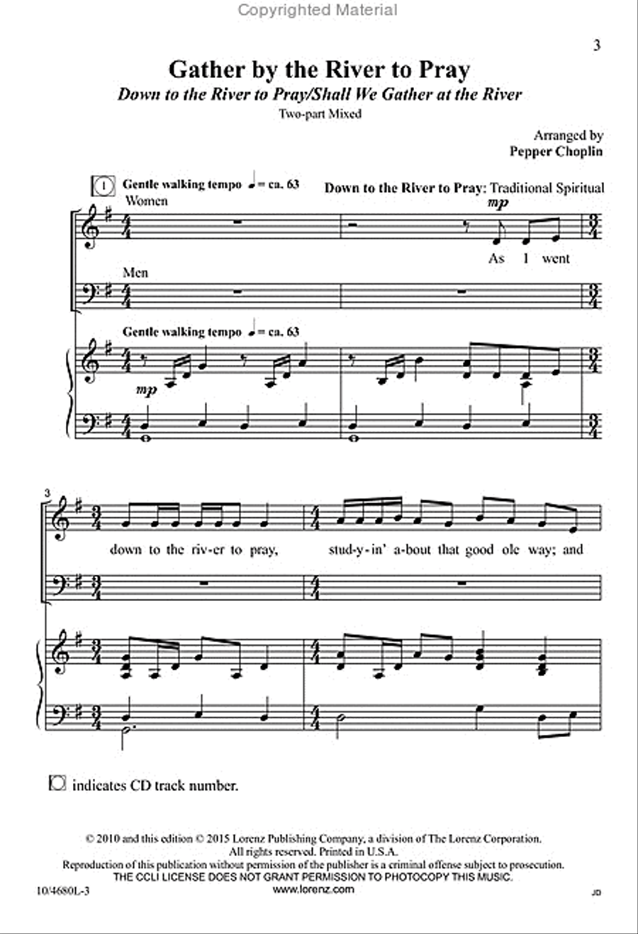 Gather by the River to Pray 2-Part scores gallery preview page 2