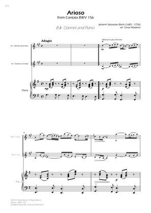 Book cover for Arioso (BWV 156) - Bb Clarinet and Piano (Full Score)