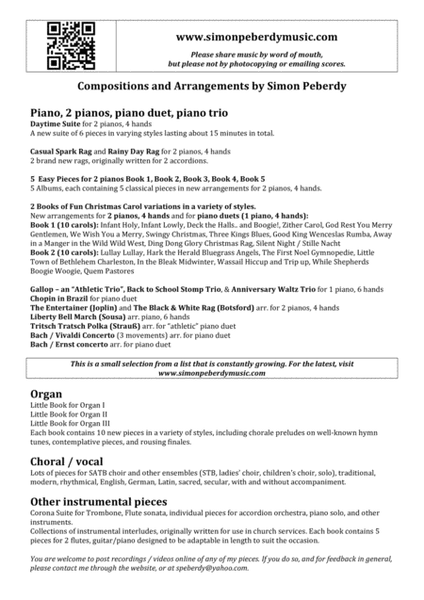 Corona Bona from the Corona Suite for Clarinet and Piano by Simon Peberdy