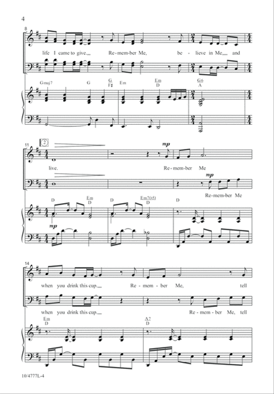 Remember Me When You Eat This Bread 4-Part scores gallery preview page 4