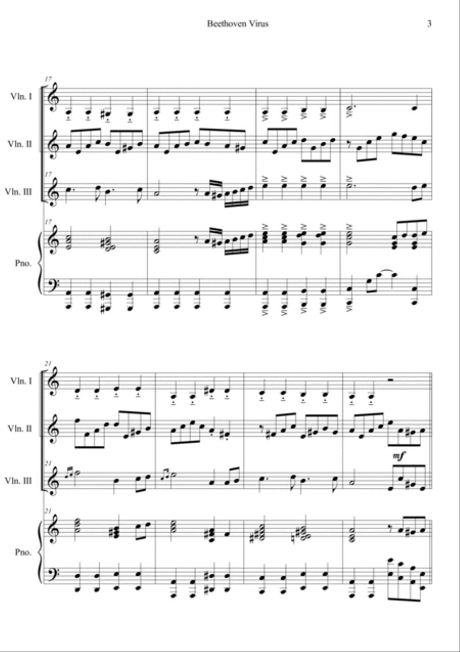 Beethoven Virus Piano Quartet scores gallery preview page 3