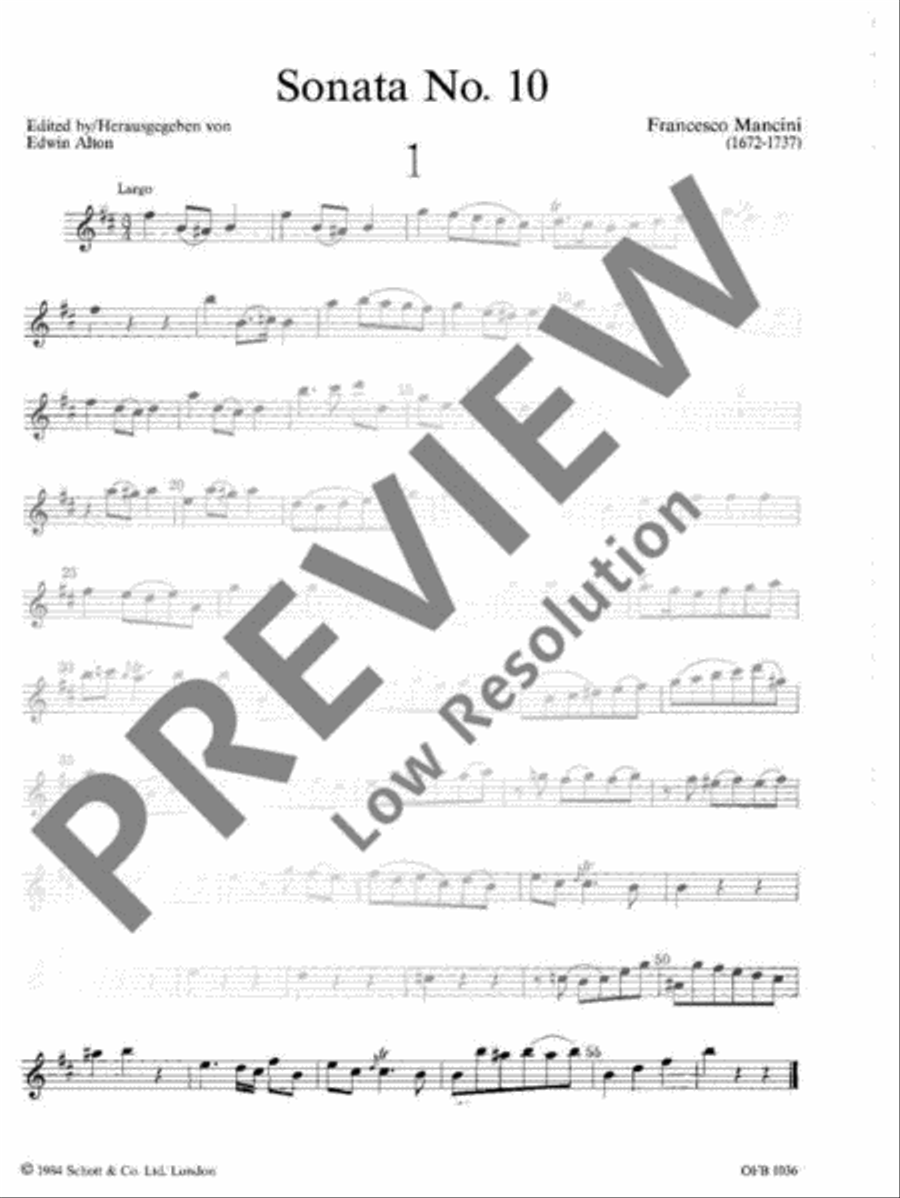 Sonata No. 10 B minor Alto Recorder scores gallery preview page 18