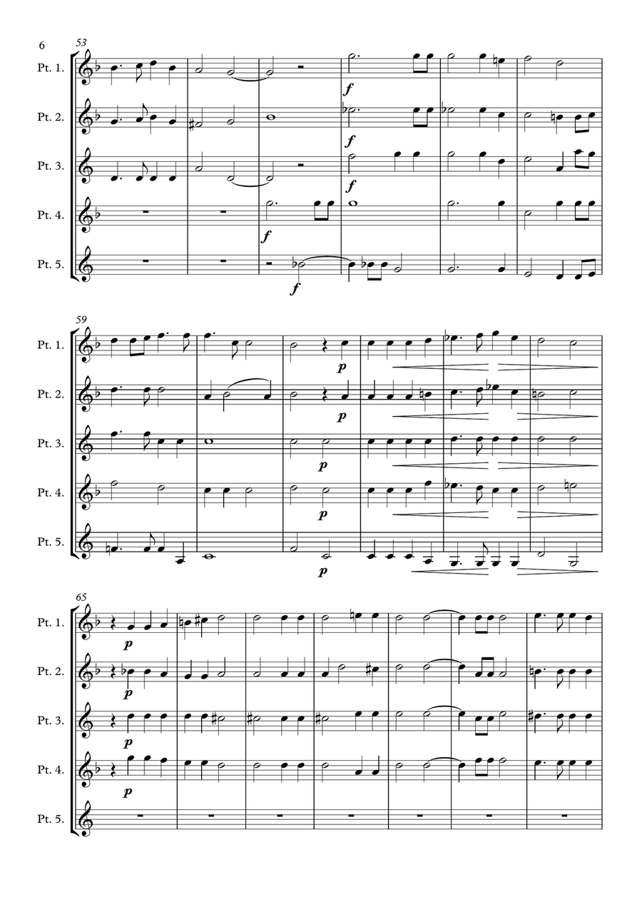 Monteverdi - The Fifth Book of Madrigals (1605) - 4. Ecco Silvio Brass Ensemble scores gallery preview page 6