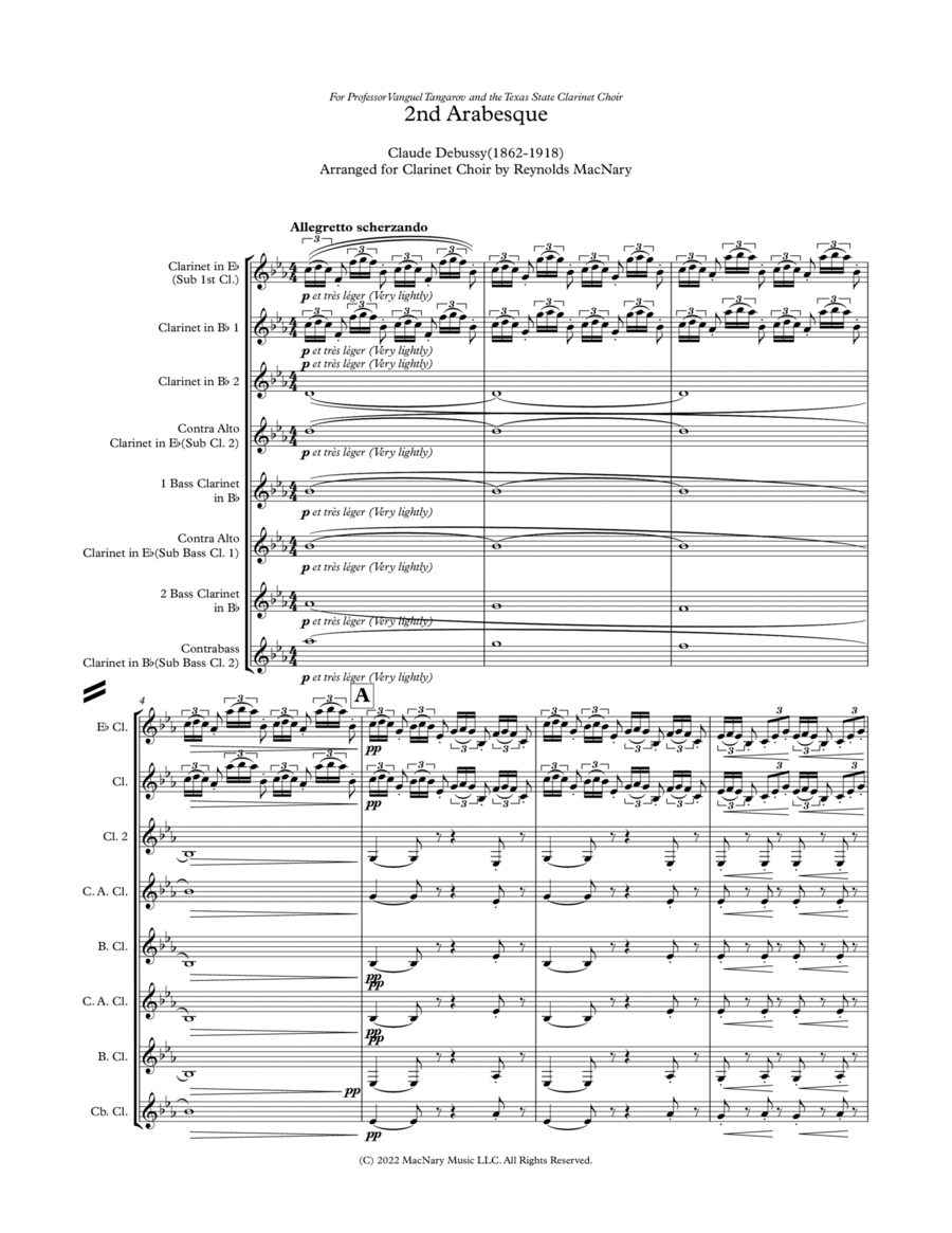 2nd Arabesque from Deux Arabesques Woodwind Ensemble scores gallery preview page 1