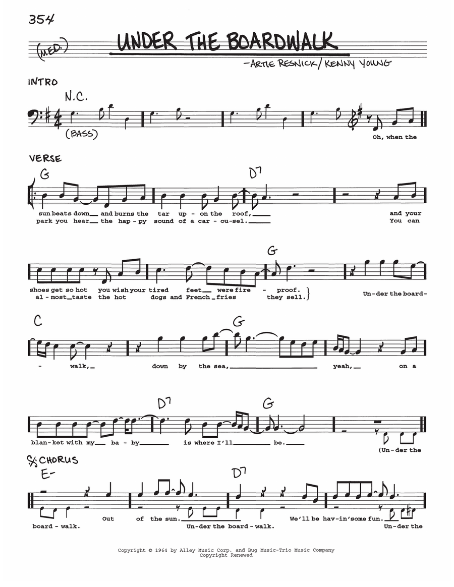 Under The Boardwalk Voice scores gallery preview page 1