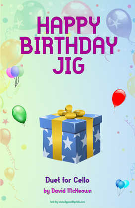 Book cover for Happy Birthday Jig for Cello Duet