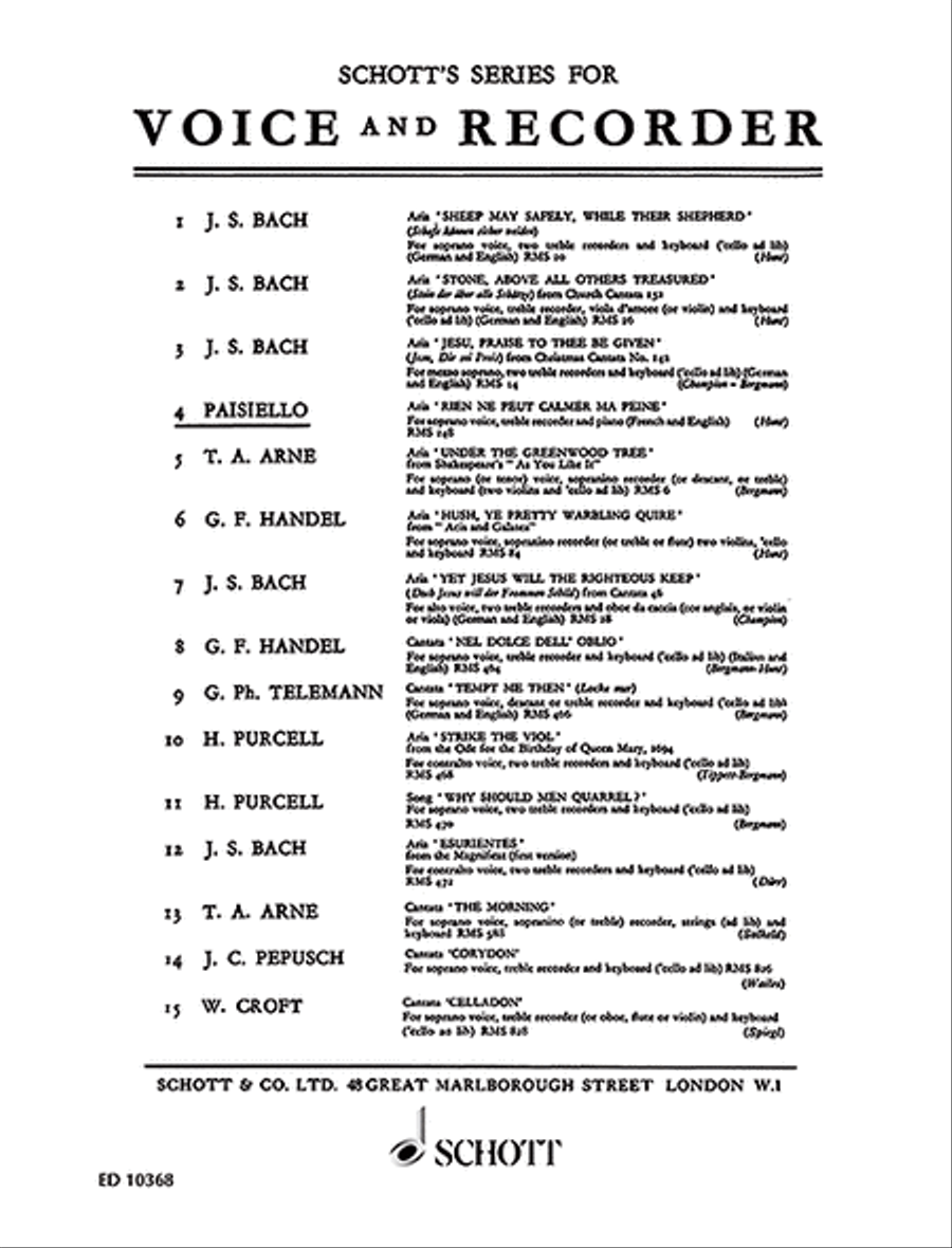 Rien ne peut calmer ma peine Alto Recorder scores gallery preview page 1