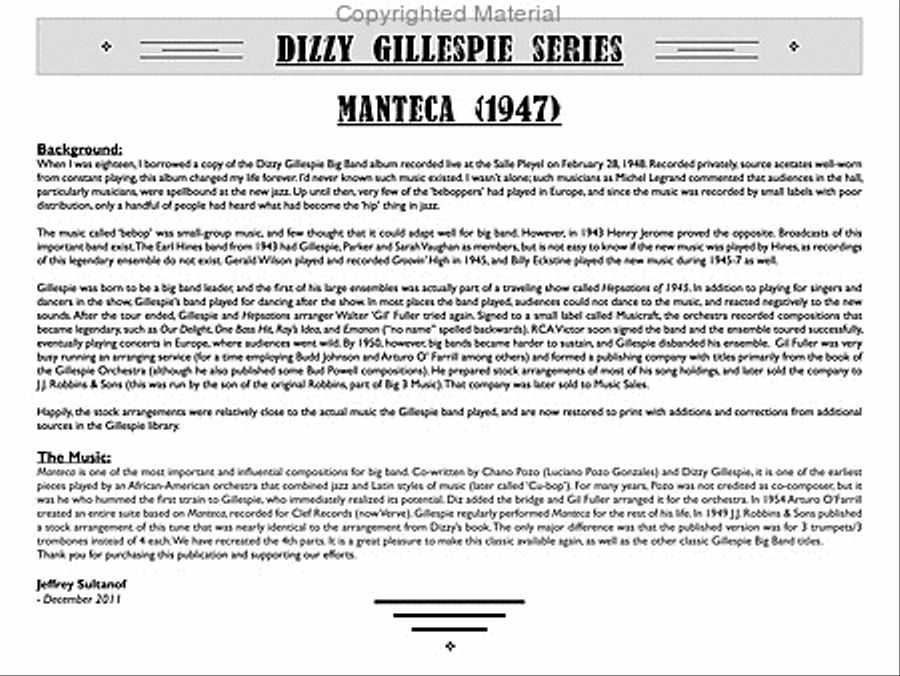 Manteca Manteca Big Band scores gallery preview page 3