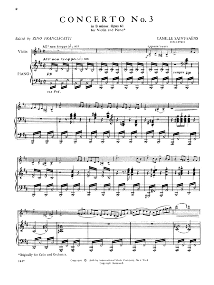 Concerto No. 3 In B Minor, Opus 61 Violin Solo scores gallery preview page 2
