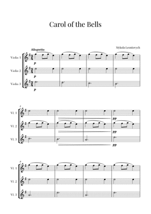 Book cover for Carol of the Bells for 3 Violins (Violin Trio)