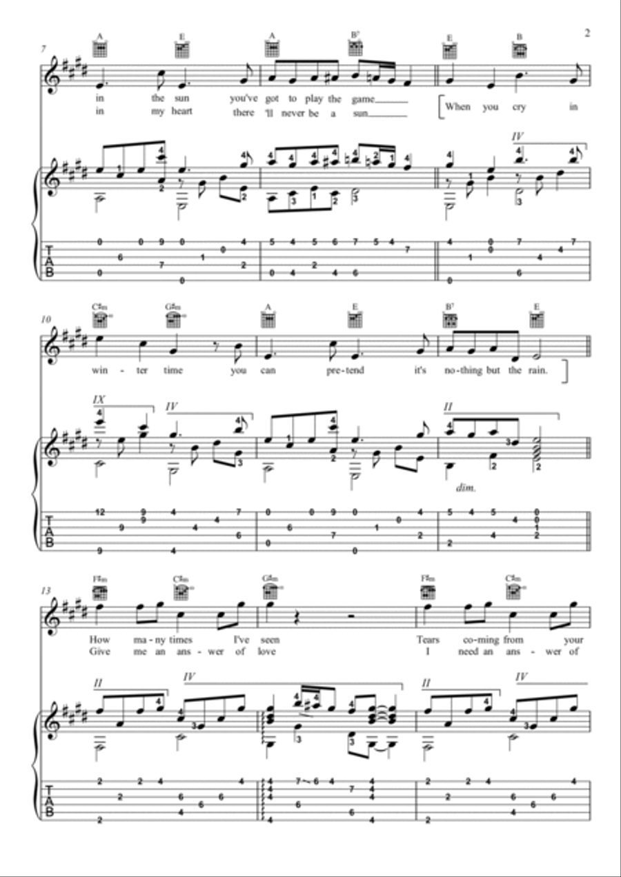 Rain And Tears Electric Guitar scores gallery preview page 2