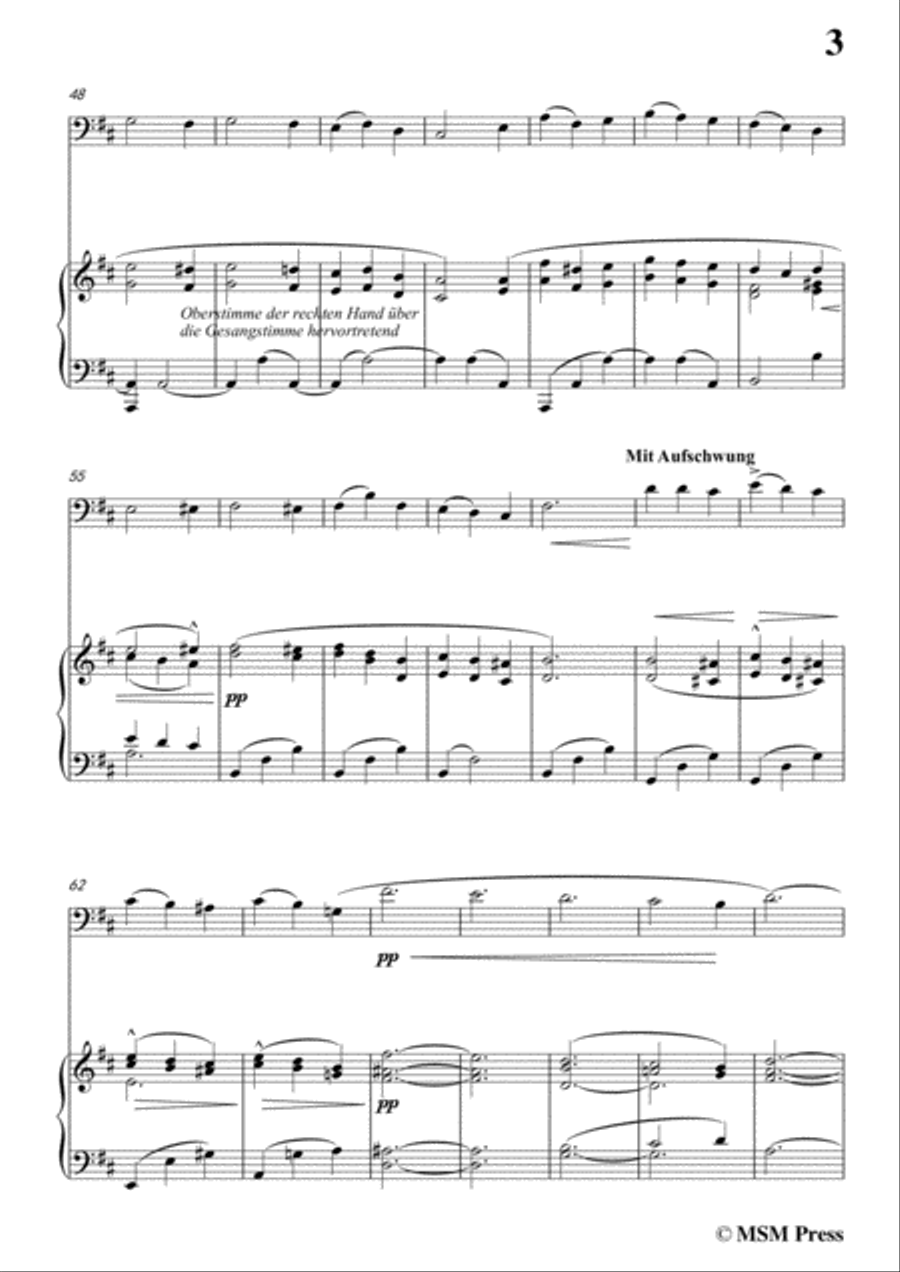 Mahler-Wo die schönen Trompeten blasen, for Cello and Piano Piano scores gallery preview page 5