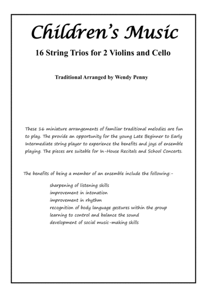 Children's Music 16 String Trios for 2 Violins and Cello image number null