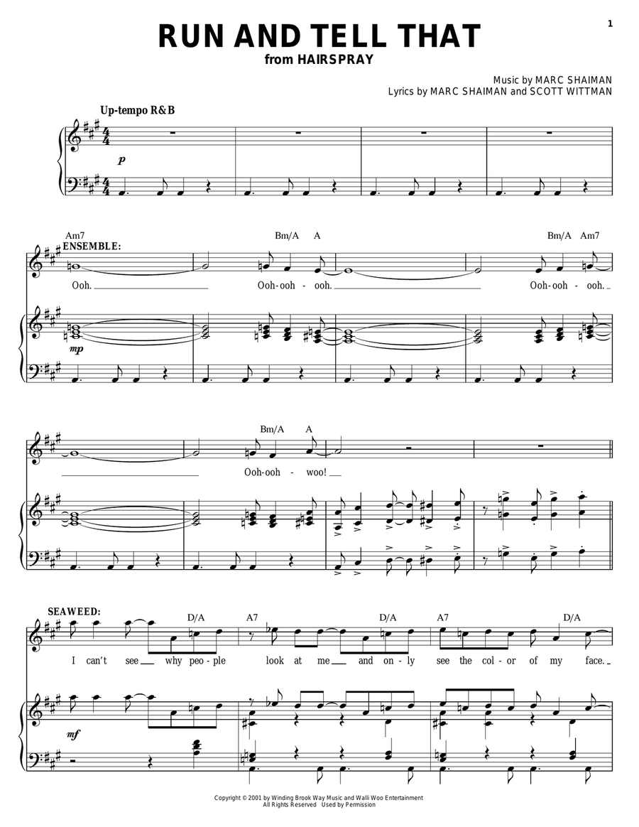 Run And Tell That Run And Tell That Piano, Vocal scores gallery preview page 1