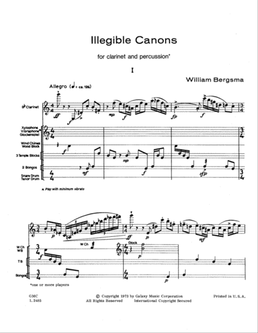 Illegible Canons Clarinet scores gallery preview page 8