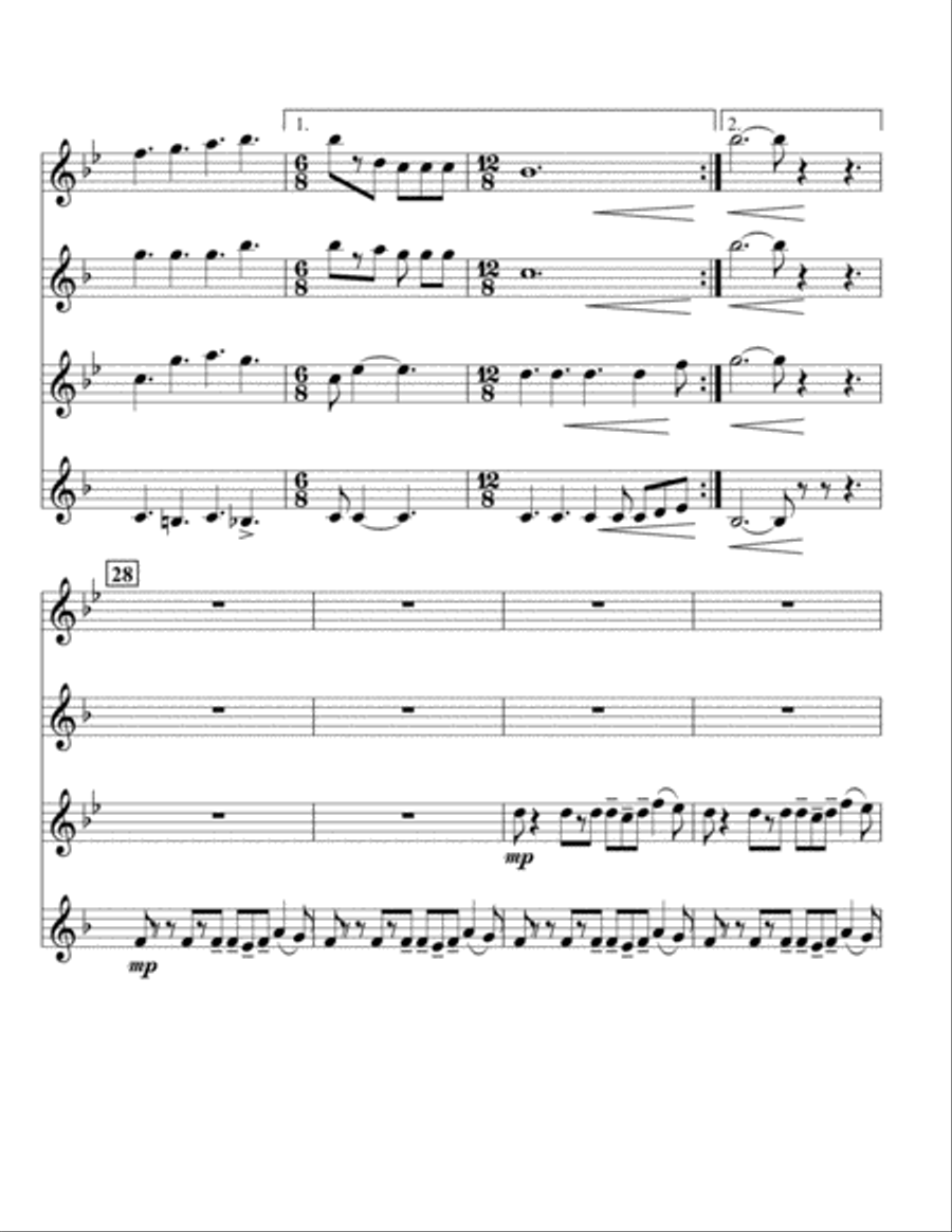 Somebody To Love Woodwind Quartet scores gallery preview page 4