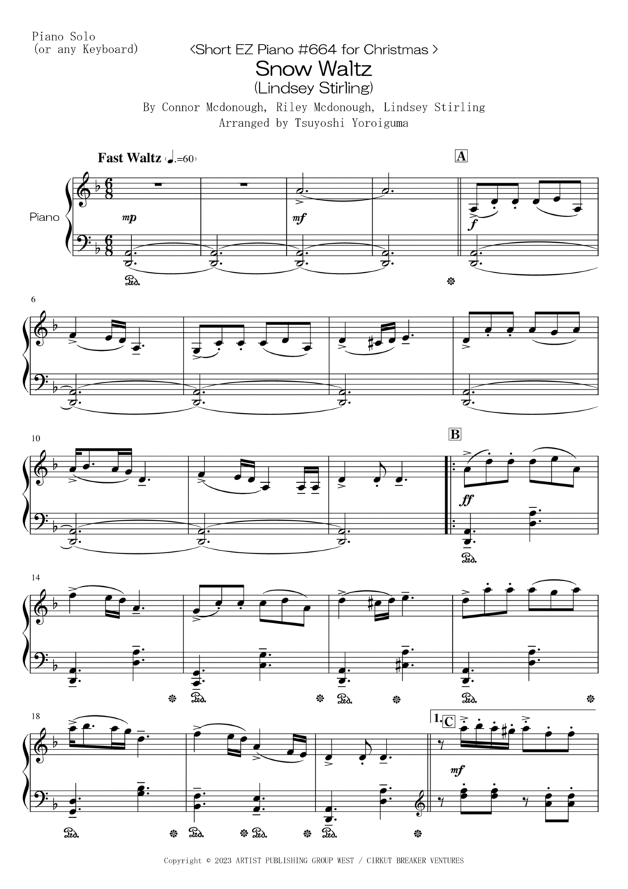 Snow Waltz Easy Piano scores gallery preview page 1