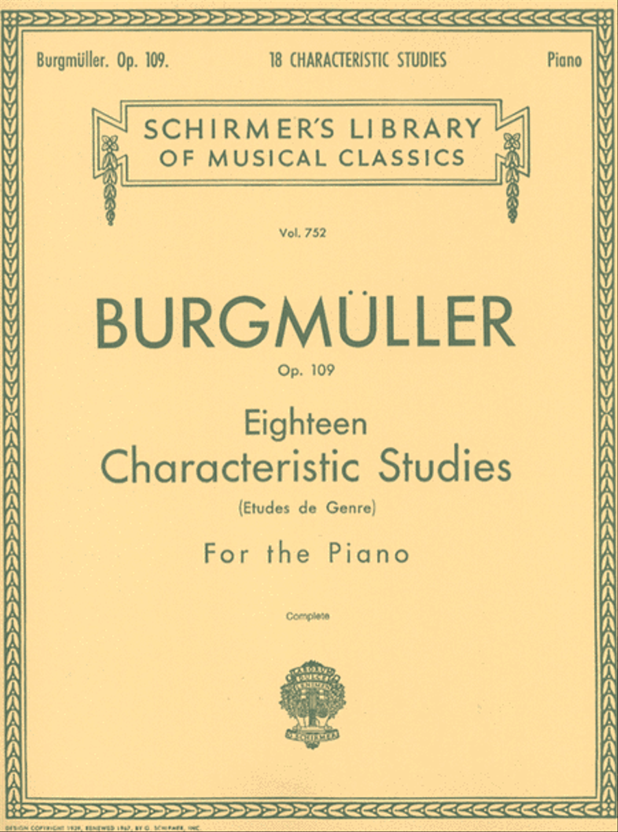 18 Characteristic Studies, Op. 109 Piano Method scores gallery preview page 1