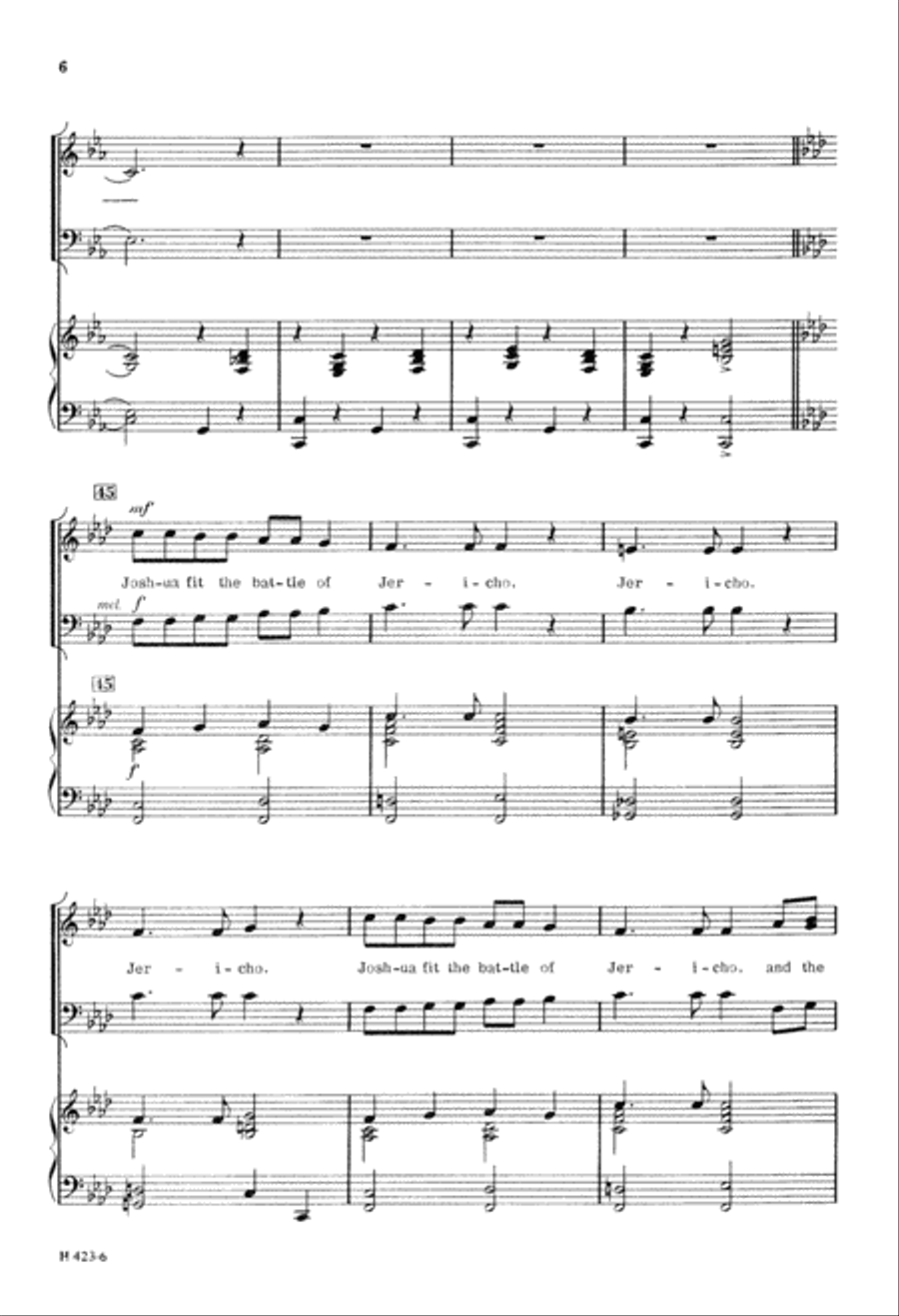 Joshua Fit the Battle of Jericho 4-Part scores gallery preview page 7