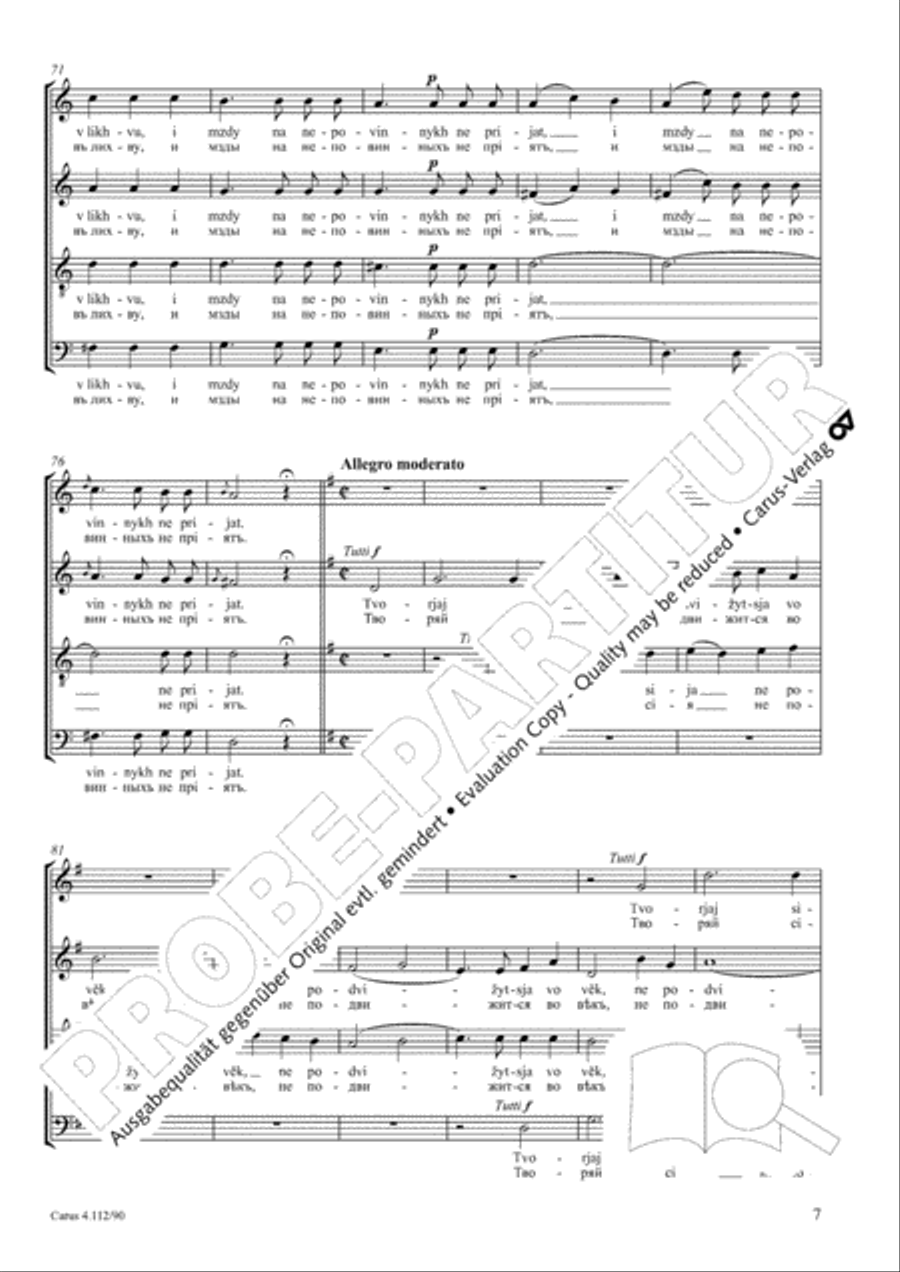 O Lord, who shall abide in Thy tabernacle? (Hospodi, kto obitajet v zylisci Tvojem) 4-Part scores gallery preview page 8