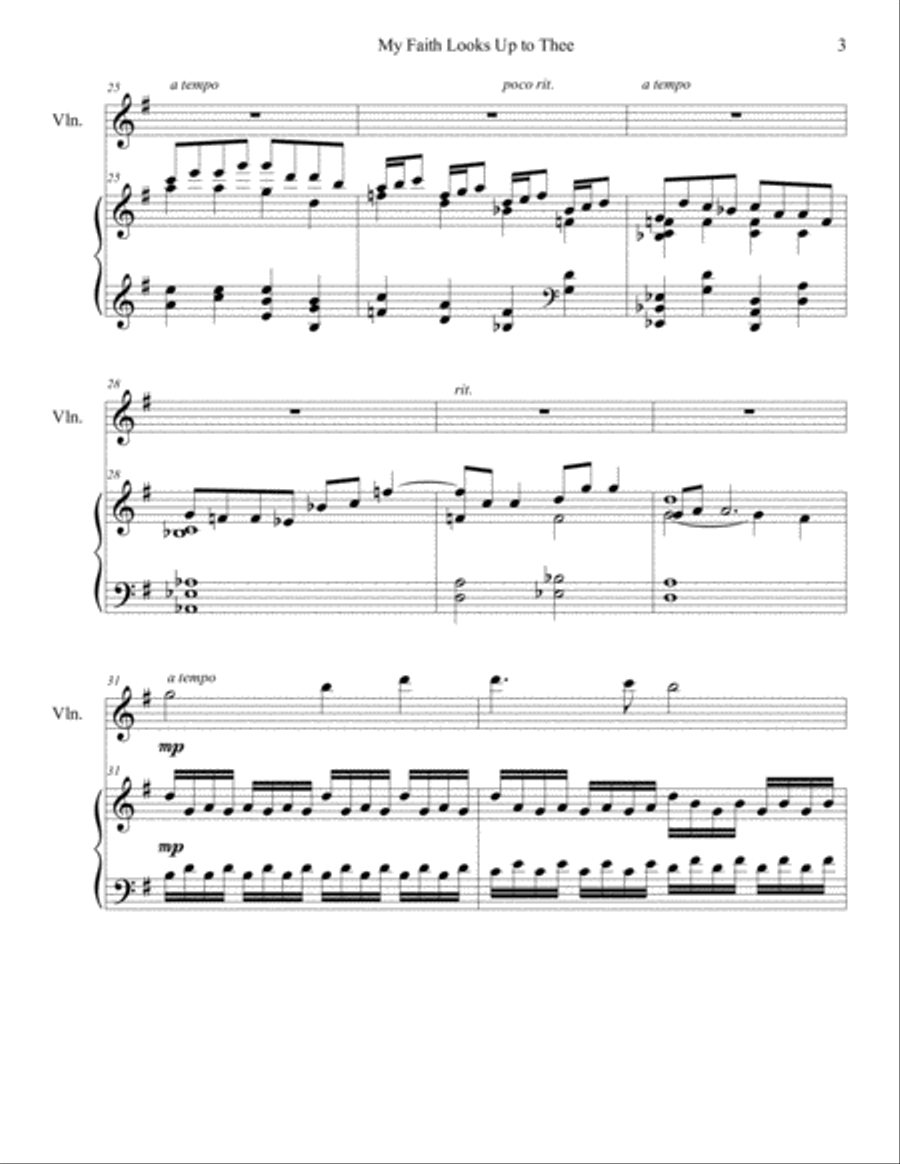 My Faith Looks Up to Thee (violin/piano), arr. Brenda Portman Violin Solo scores gallery preview page 3