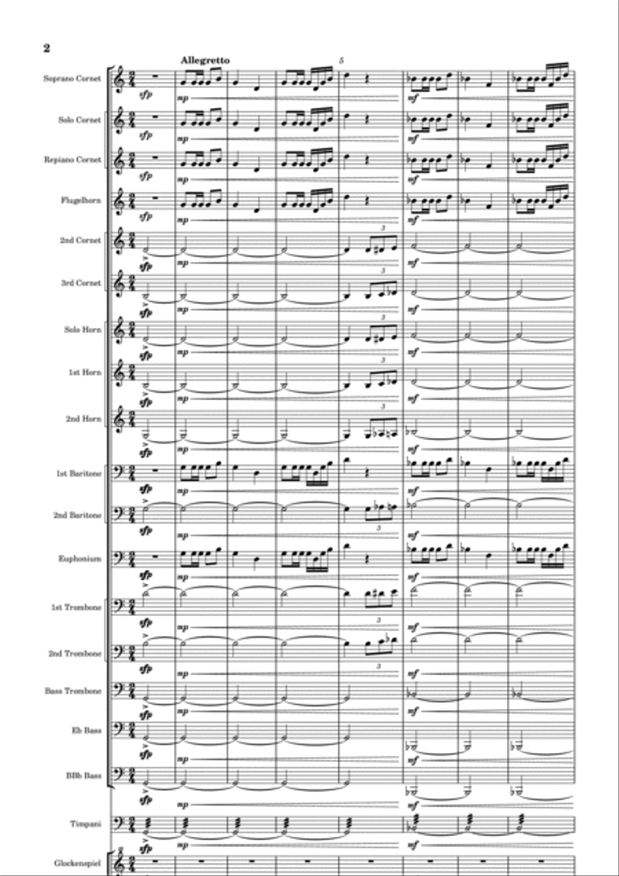 Quick March 'Beltane Fantasia' Brass Band scores gallery preview page 2