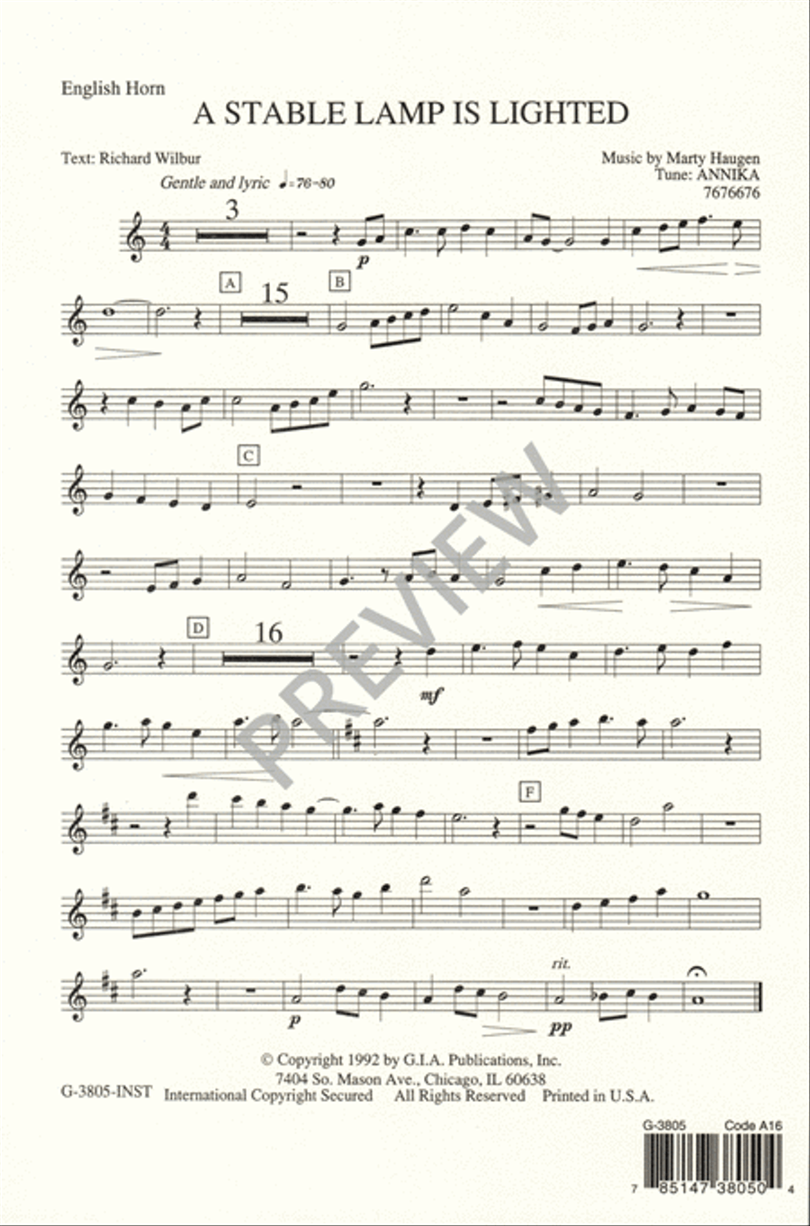 A Stable Lamp is Lighted 4-Part scores gallery preview page 17