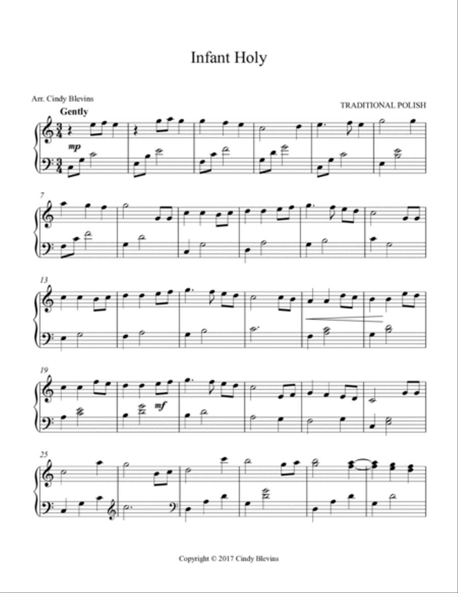 Infant Holy, Easy Piano Solo Easy Piano scores gallery preview page 2