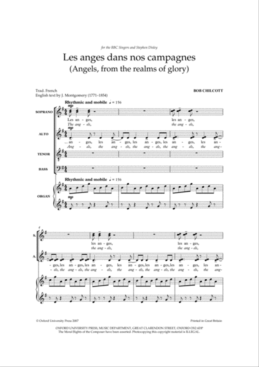 Les anges dans nos campagnes (Angels from the realms of glory) Divisi scores gallery preview page 2