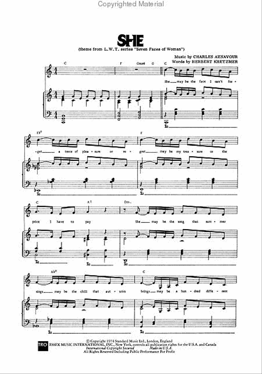 She Piano, Vocal scores gallery preview page 2