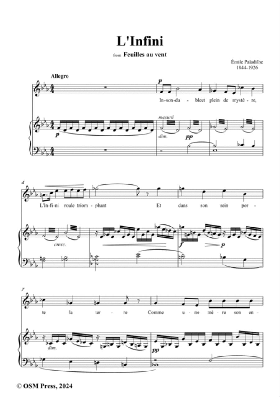 Paladilhe-L'Infini,in E flat Major Voice scores gallery preview page 2