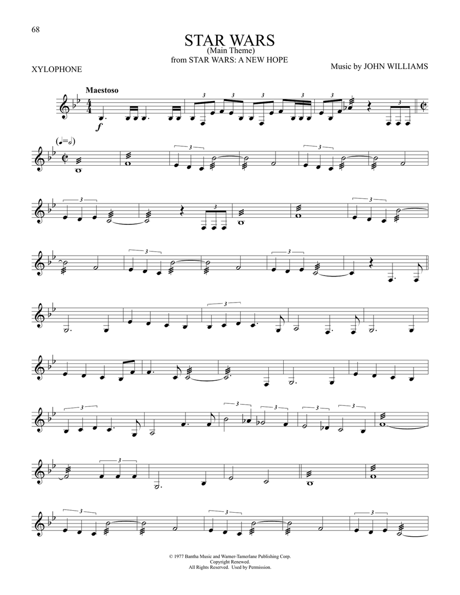 Star Wars (Main Theme) Percussion scores gallery preview page 1