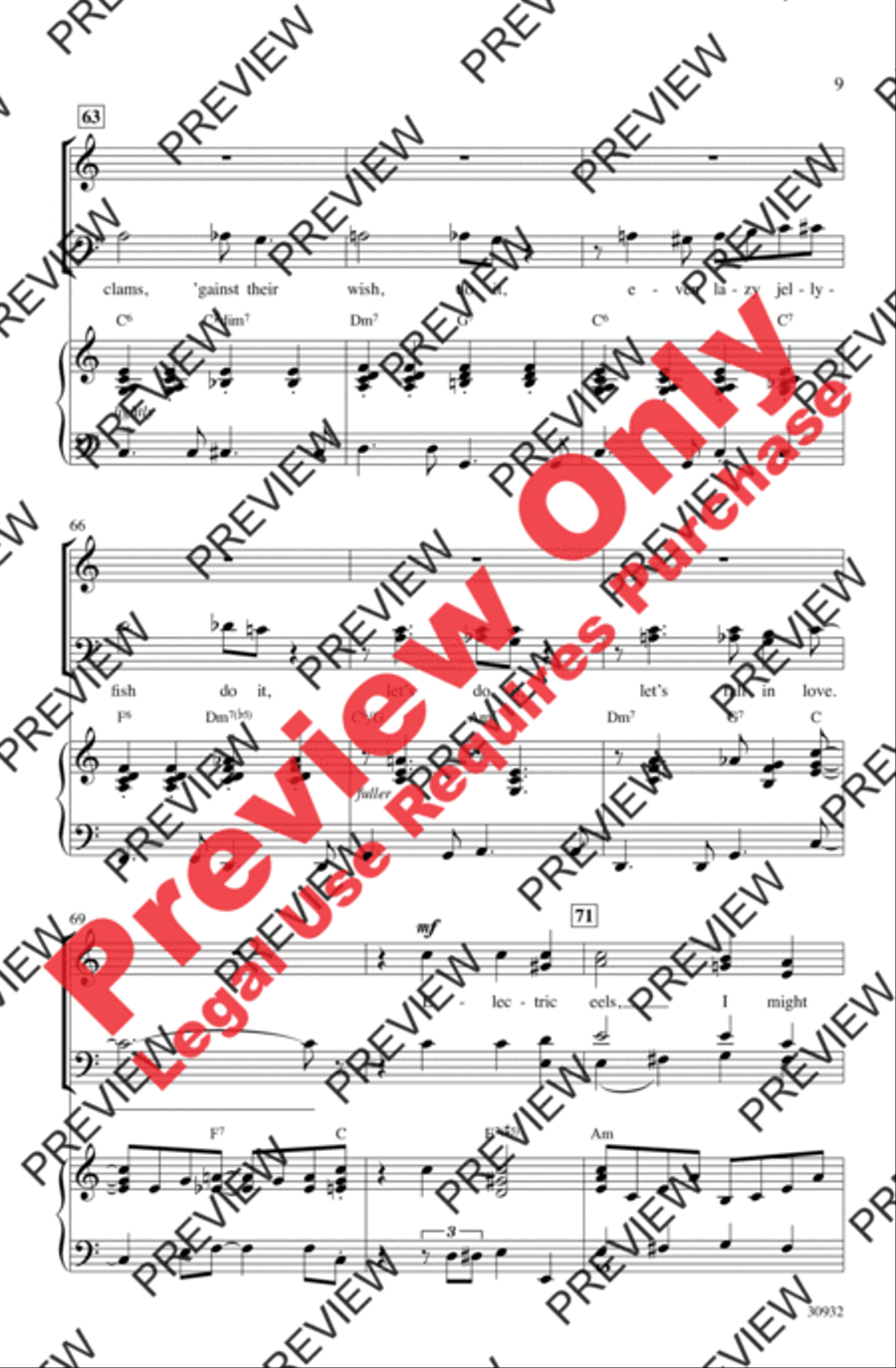 Let's Do It (Let's Fall in Love) 4-Part scores gallery preview page 9