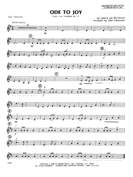 Ode To Joy - Violin 2