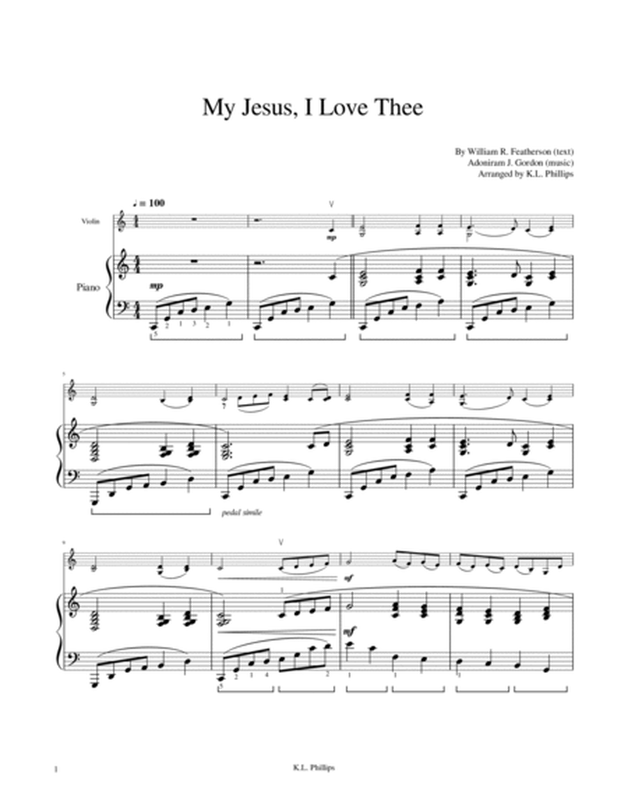 My Jesus, I Love Thee - Violin Solo with Piano Accompaniment image number null