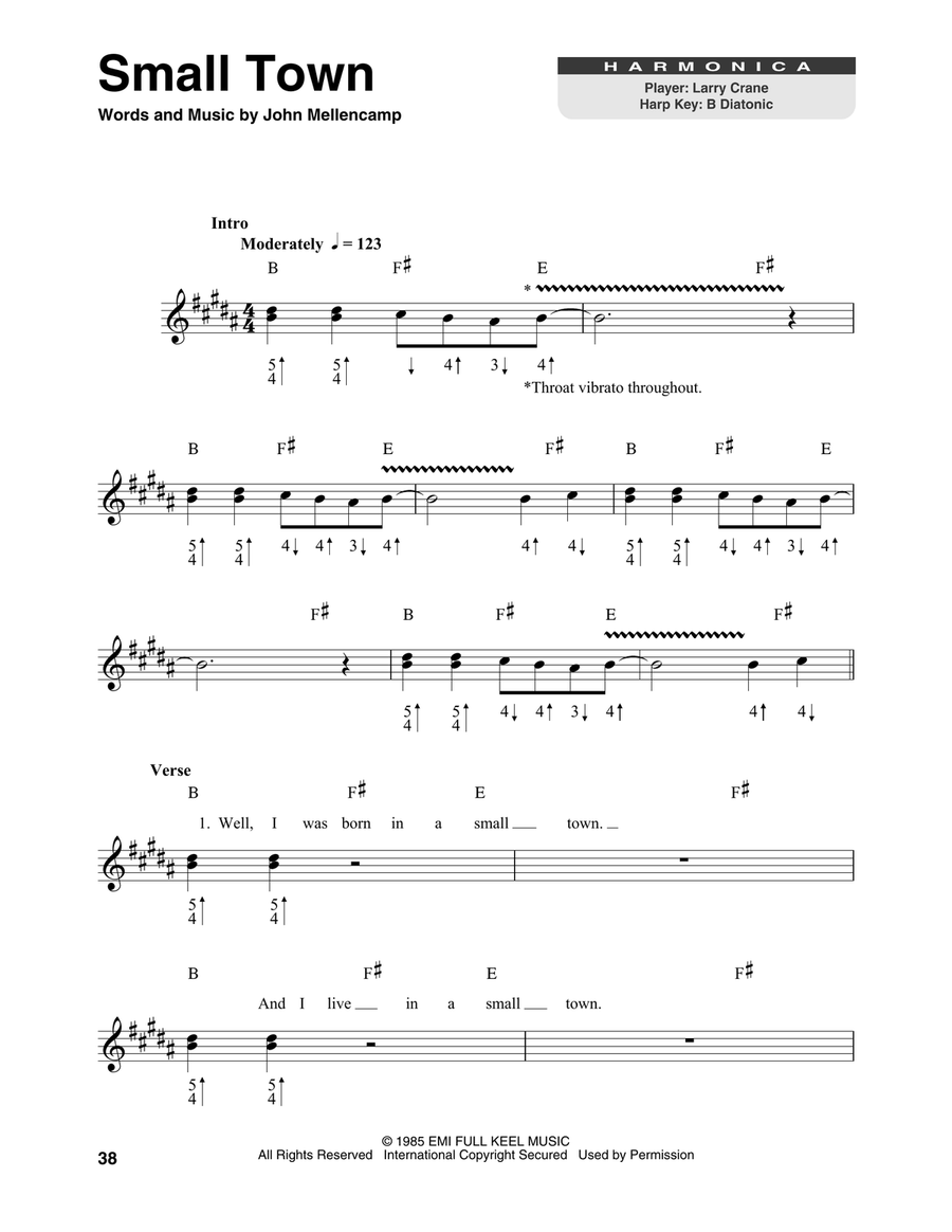 Small Town Harmonica scores gallery preview page 1