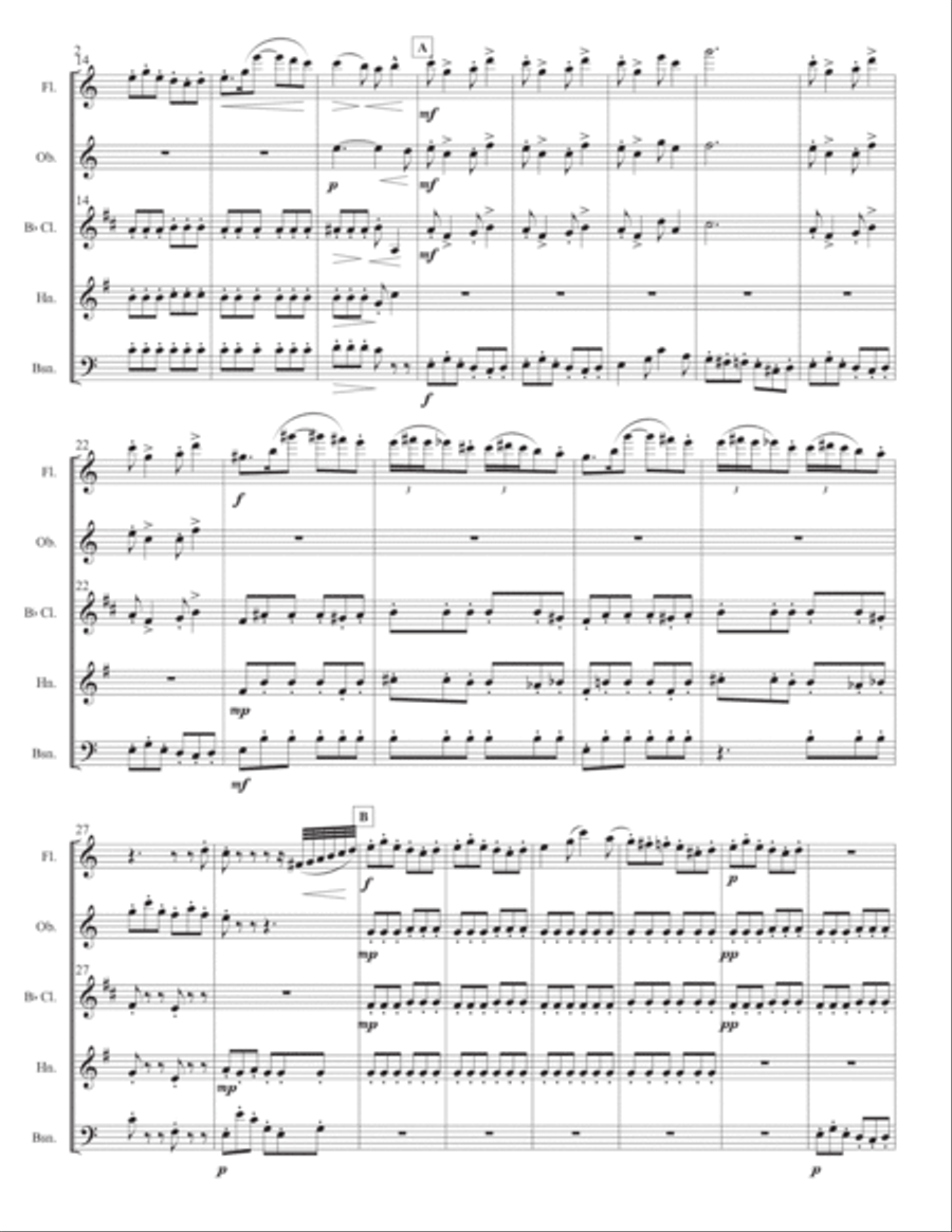 Donna Diana Overture for Wind Quintet Woodwind Quintet scores gallery preview page 2