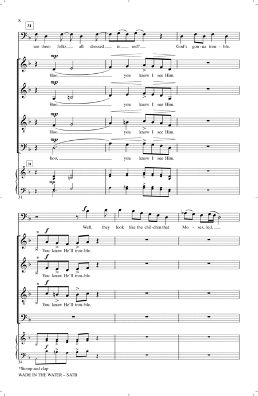 Wade In The Water 4-Part scores gallery preview page 6