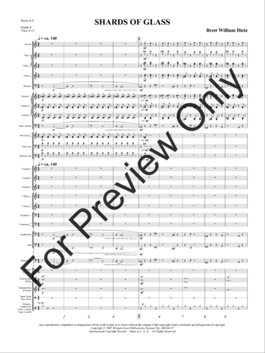 Shards Of Glass Concert Band scores gallery preview page 4
