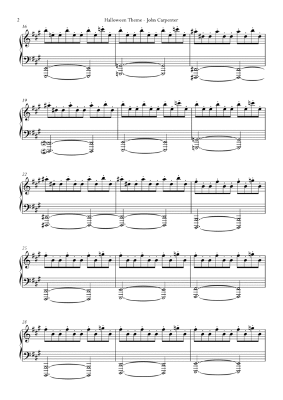 Halloween Theme Piano Solo scores gallery preview page 2
