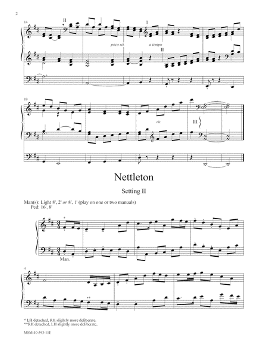 Nettleton, Settings 1 and 2 Organ scores gallery preview page 2