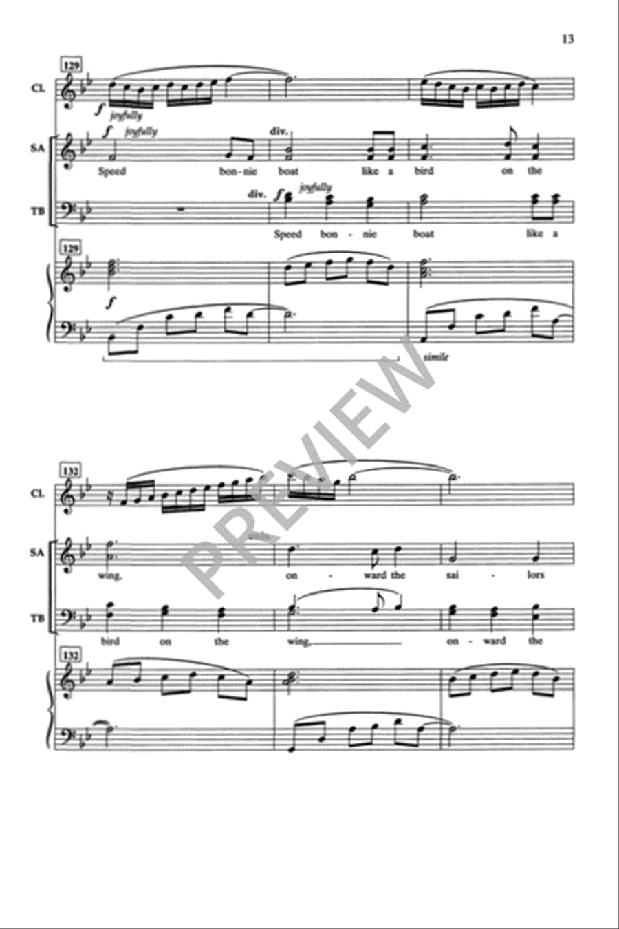 Over the Sea to Skye 4-Part scores gallery preview page 14
