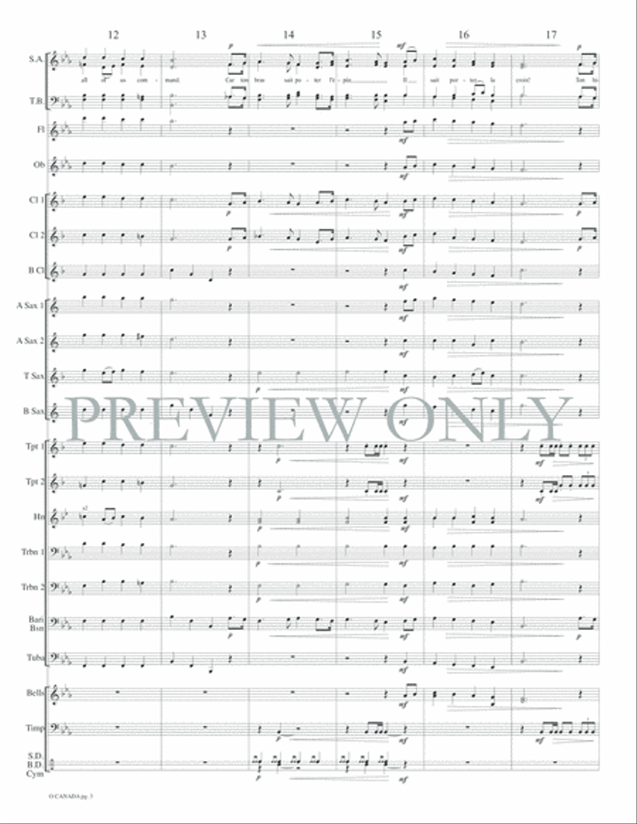 O Canada Concert Band scores gallery preview page 6