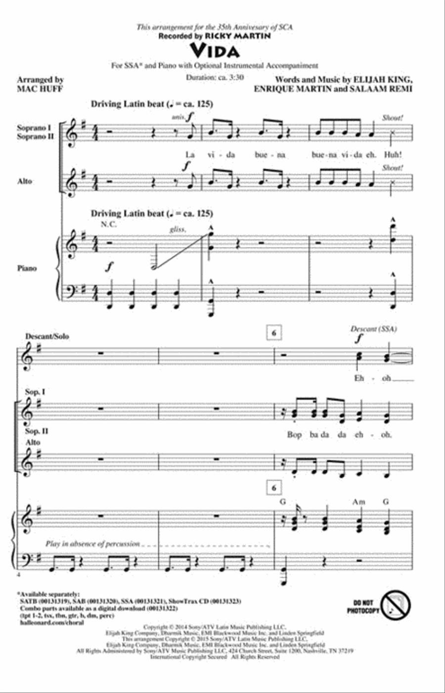 Vida Vida SSA scores gallery preview page 2