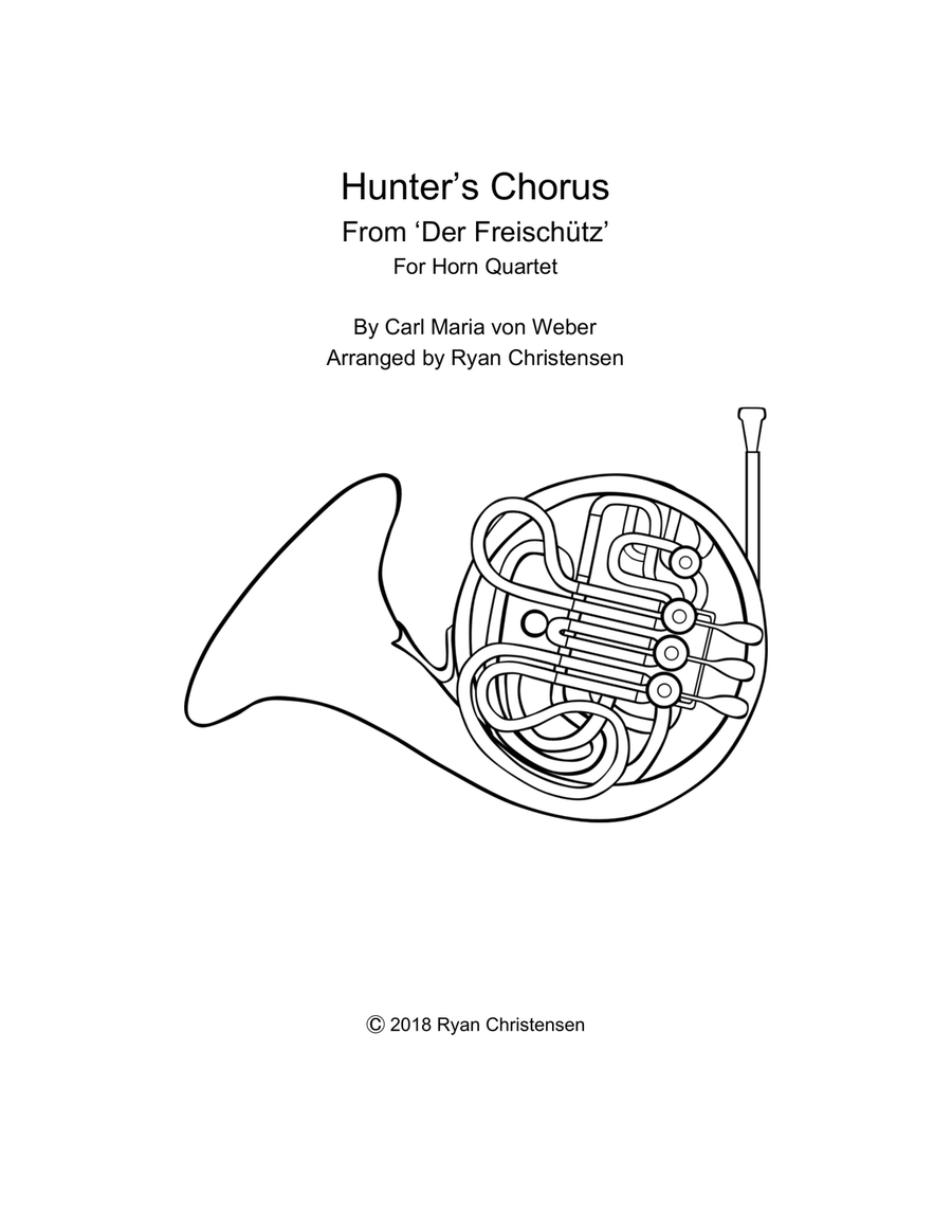Hunter's Chorus for Horn Quartet French Horn Quartet scores gallery preview page 1
