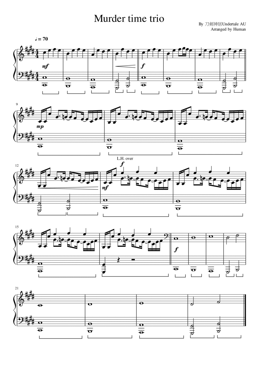 Murder time trio Piano Solo scores gallery preview page 1