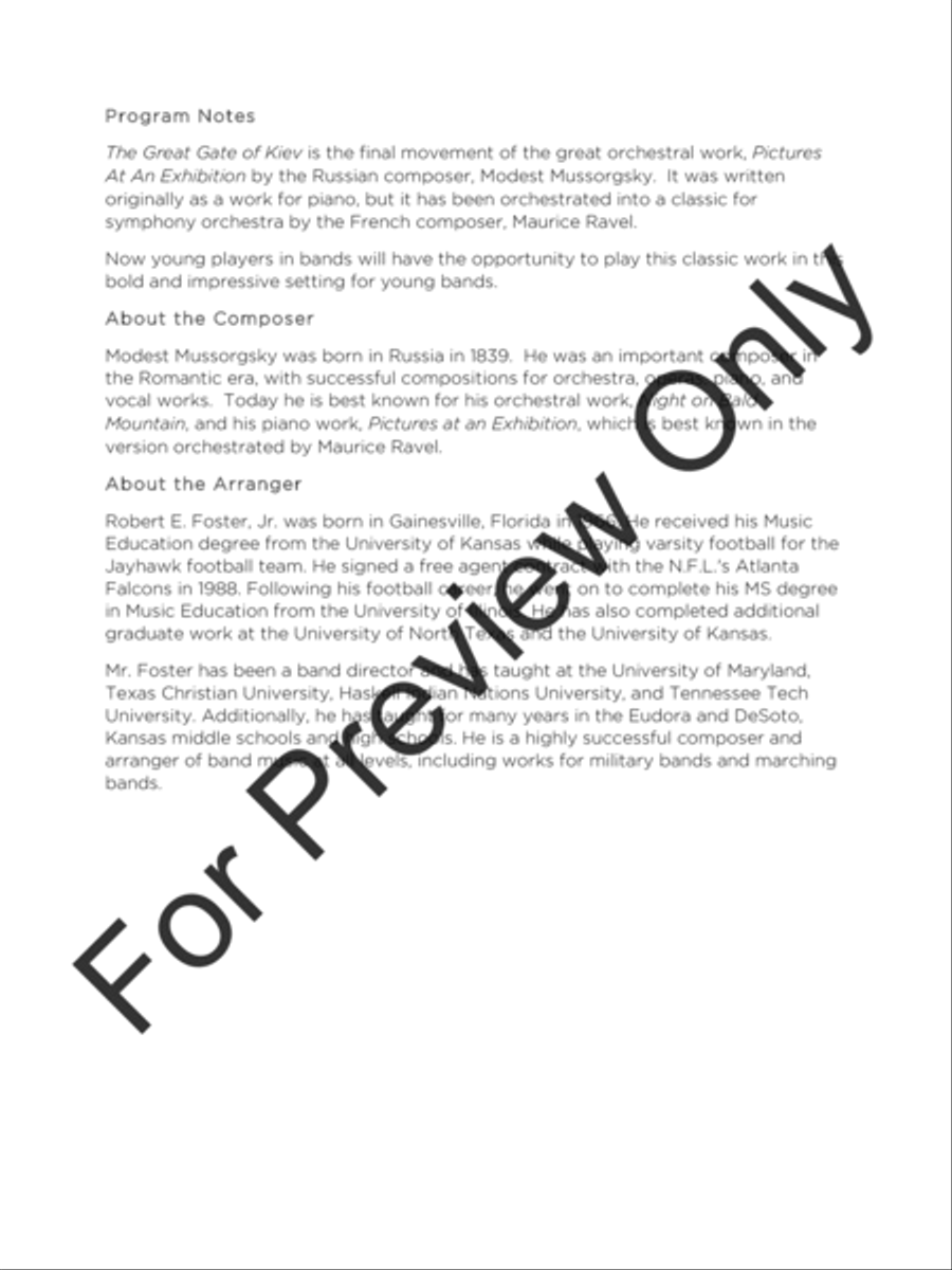 The Great Gate of Kiev (Score) Concert Band scores gallery preview page 3